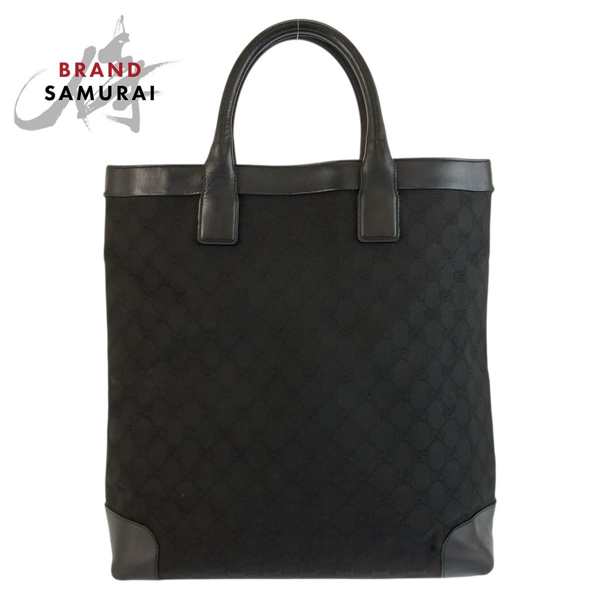 GUCCI グッチ ブラック 黒 GGキャンバス/レザー 002 1121 トートバッグ ハンドバッグ レディース 602143【中古】