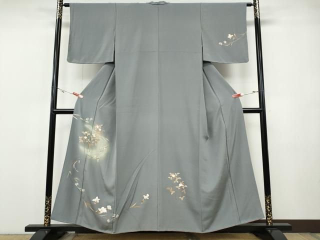 平和屋着物●訪問着　枝花文　暈し染め　金彩　正絹　逸品　CABH9767ut