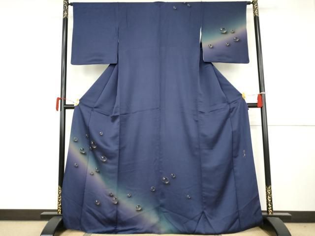 平和屋着物●訪問着 作家物 手描き 水玉 暈し染め 金彩 正絹 逸品 AABJ6629cs