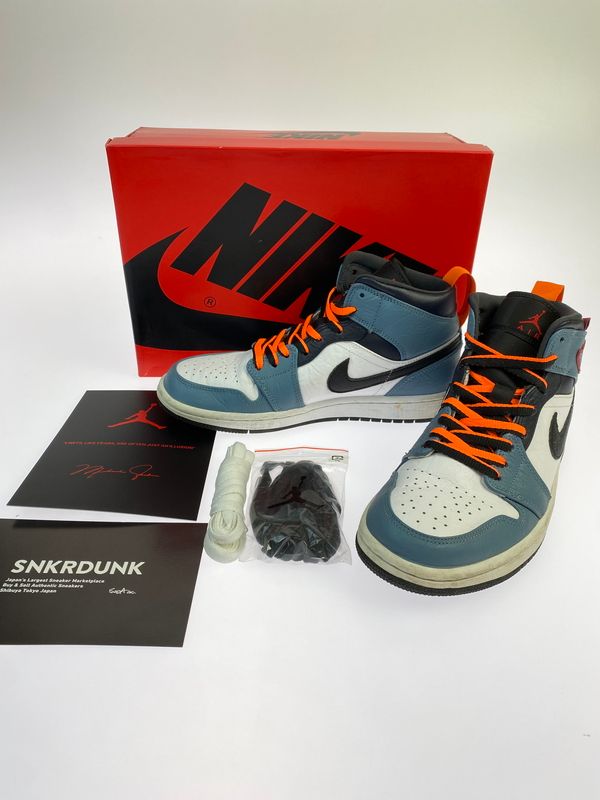 【中古品】 NIKE×FACETASM ナイキ ファセッタズム AIR JORDAN 1 エアジョーダン MID ”WHITE NAVY” CU2802-100 靴 レディース スニーカー 【166-260627-hu-04-min】