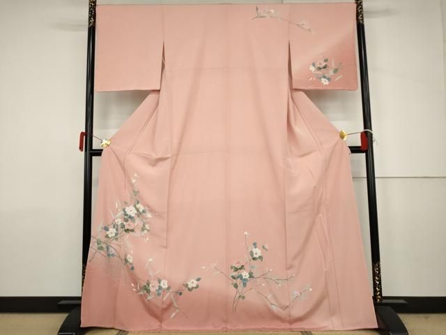平和屋着物●訪問着　友禅　枝花文　暈し染め　正絹　逸品　未使用　AABJ6664cs