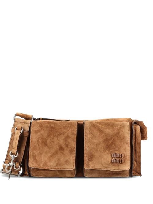 MIU MIU UTILITAIRE スエード レザー クロスボディバッグ 送料無料