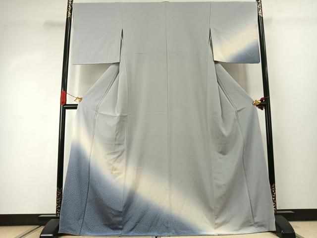 平和屋着物●訪問着　江戸小紋　霞文　暈し染め　正絹　逸品　未使用　AABJ4399fy
