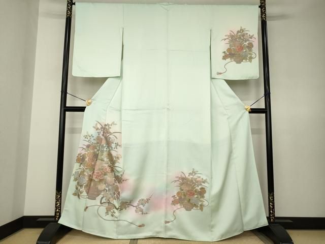 平和屋着物●訪問着　飾花文　金銀彩　正絹　逸品　AABJ6781ck