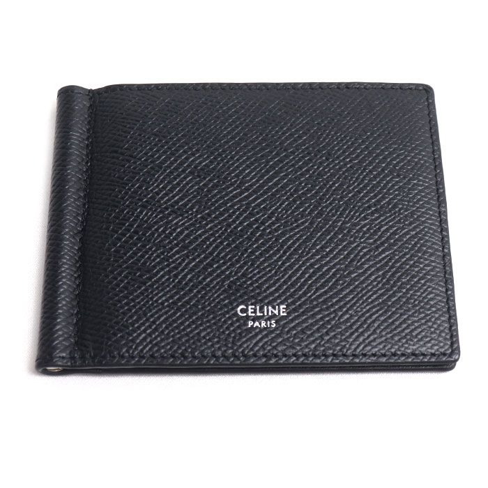 CELINE セリーヌ ビルクリップウォレット 二つ折り財布 ブラック 10J793GTH.38SI メンズ 中古 極美品