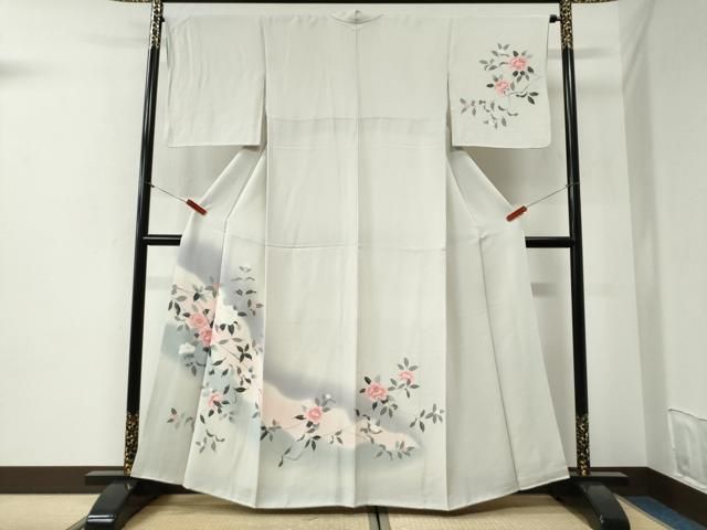 平和屋着物●訪問着　友禅　枝花文　暈し染め　正絹　逸品　CABI2168yc