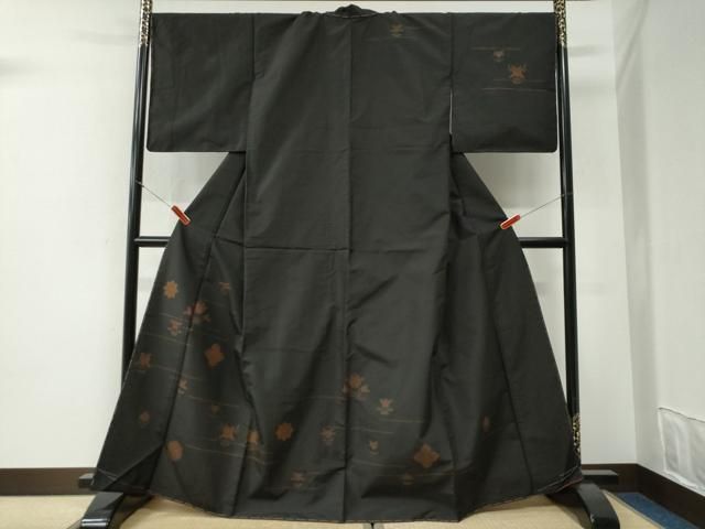 平和屋着物●訪問着　本場染大島紬　霞草花文　金彩　正絹　逸品　未使用　CABI2172yc