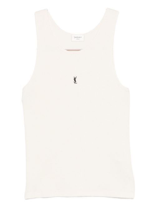 SAINT LAURENT ロゴコットンタンクトップ 送料無料