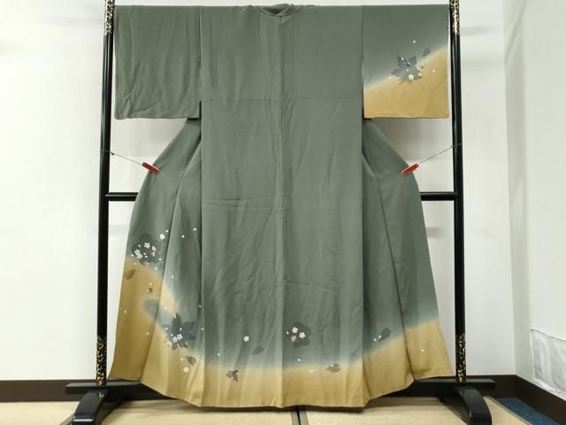 平和屋着物●訪問着　舞桜文　暈し染め　正絹　逸品　CABI2194yc