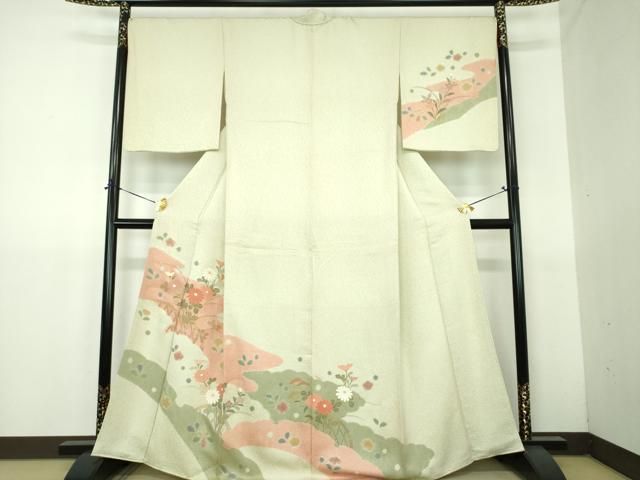 平和屋着物●訪問着　絞り　籬花文　金彩　正絹　逸品　DABG8438ps