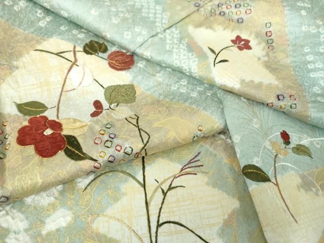 平和屋着物●訪問着　刺繍　絞り　松皮菱花文　金彩　正絹　逸品　DABG8496ps 30,420円