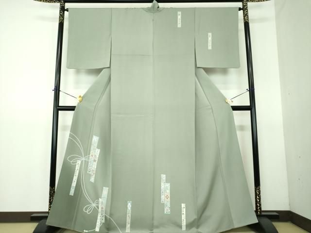 平和屋着物●訪問着　友禅　結び紐花鳥文　正絹　逸品　DABG8512ps