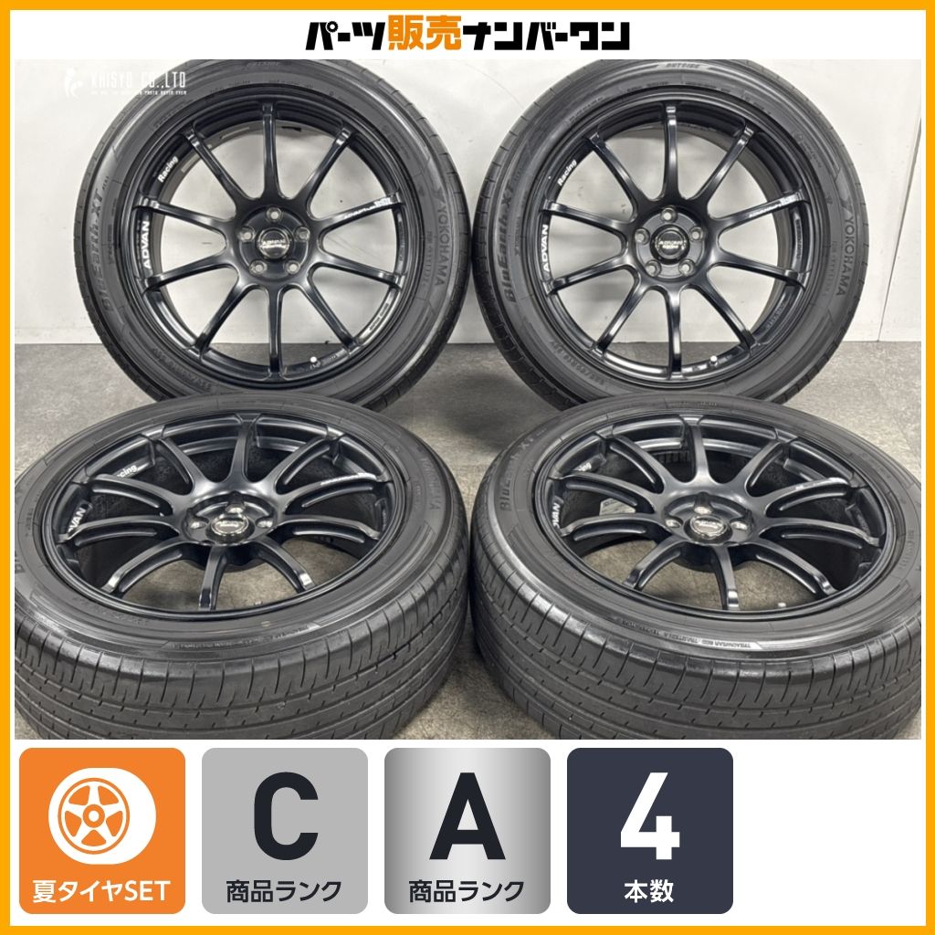 【程度良好】YOKOHAMA ADVAN Racing RSII 18in 8J +48 PCD100 ブルーアースZT AE51 225/50R18 XV レガシィ インプレッサ フォレスター