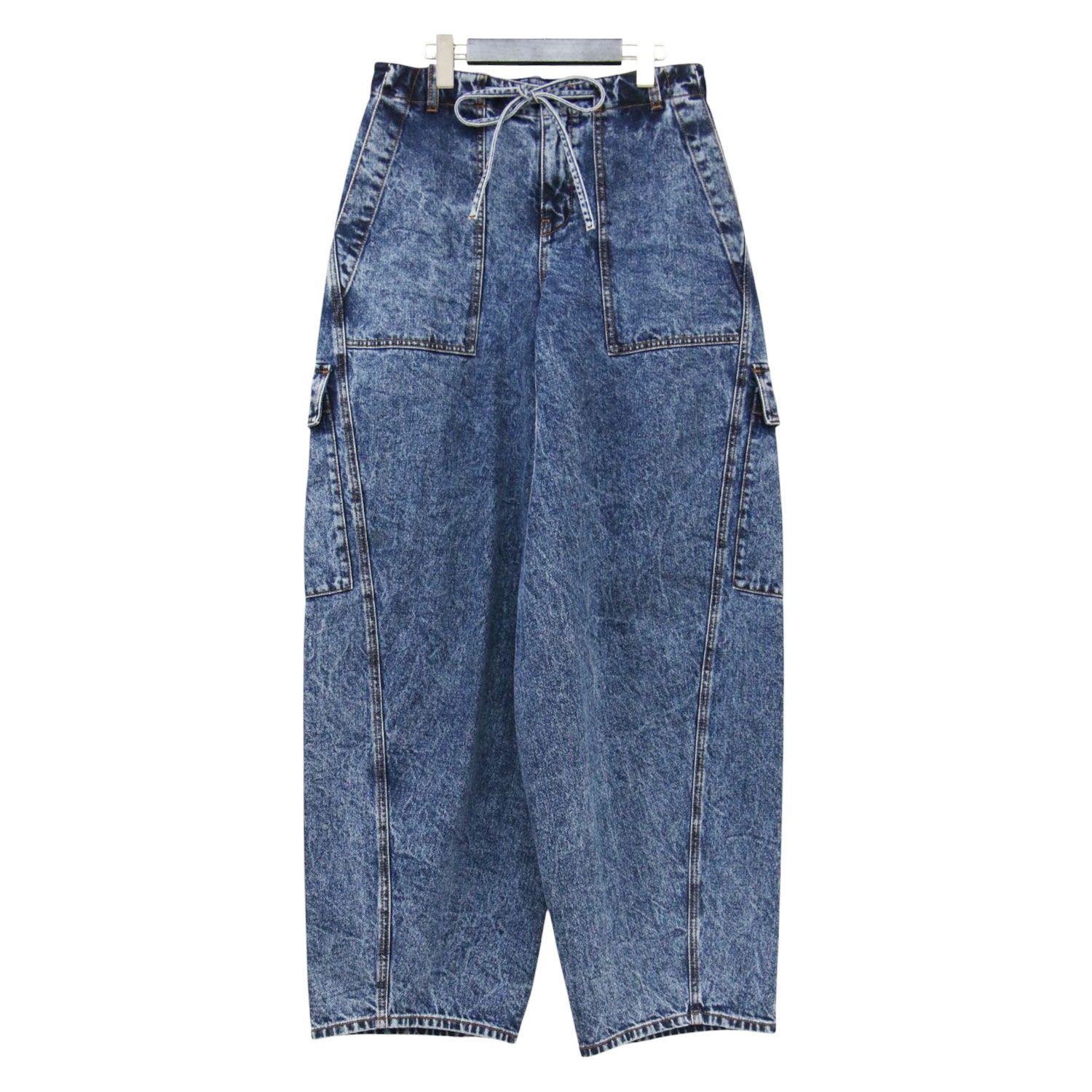 美品】ALAIA アライア パンツ ブルー サイズ:36(S) 26春夏 カーゴ