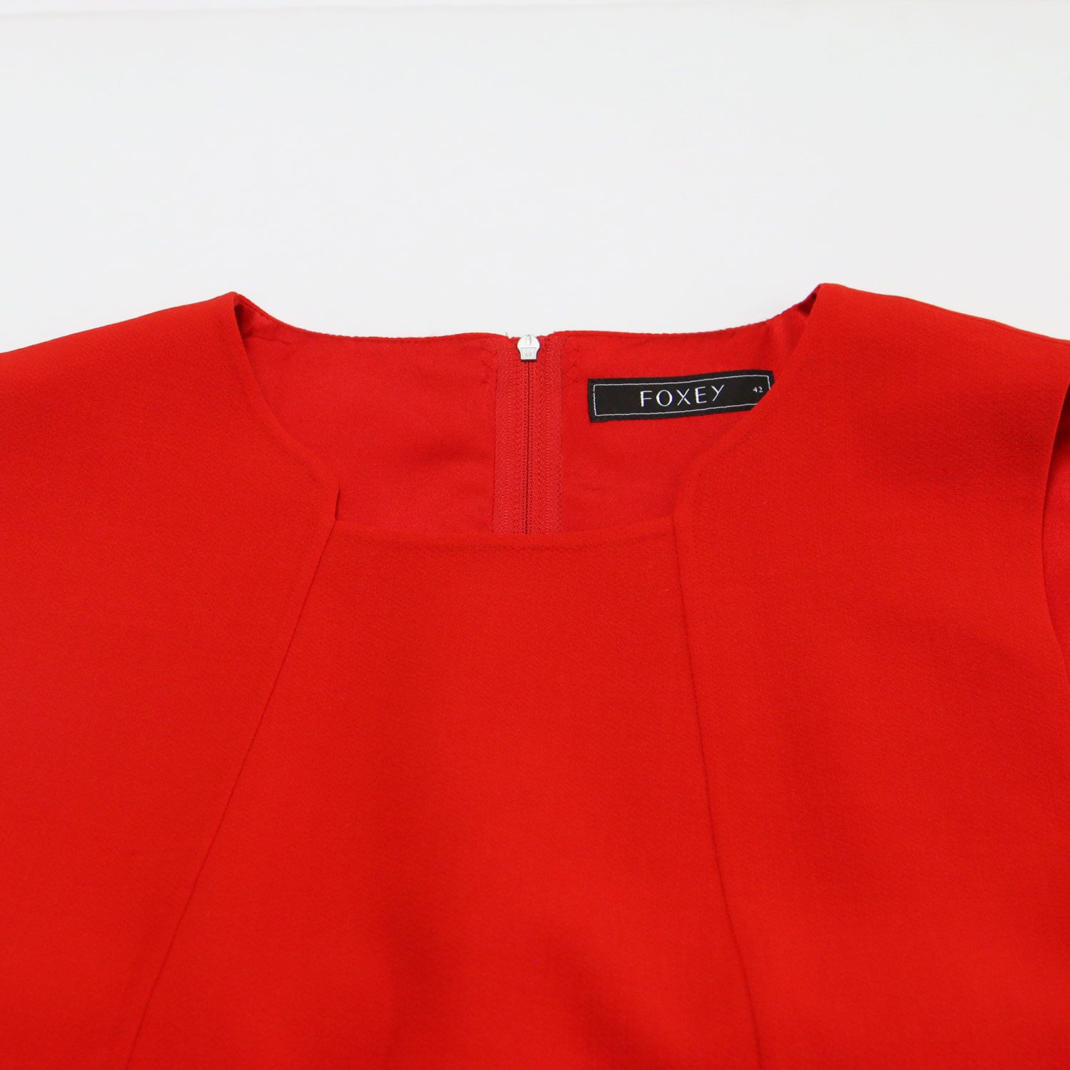 FOXEY フォクシー ワンピース レッド サイズ:42(L) ノースリーブ