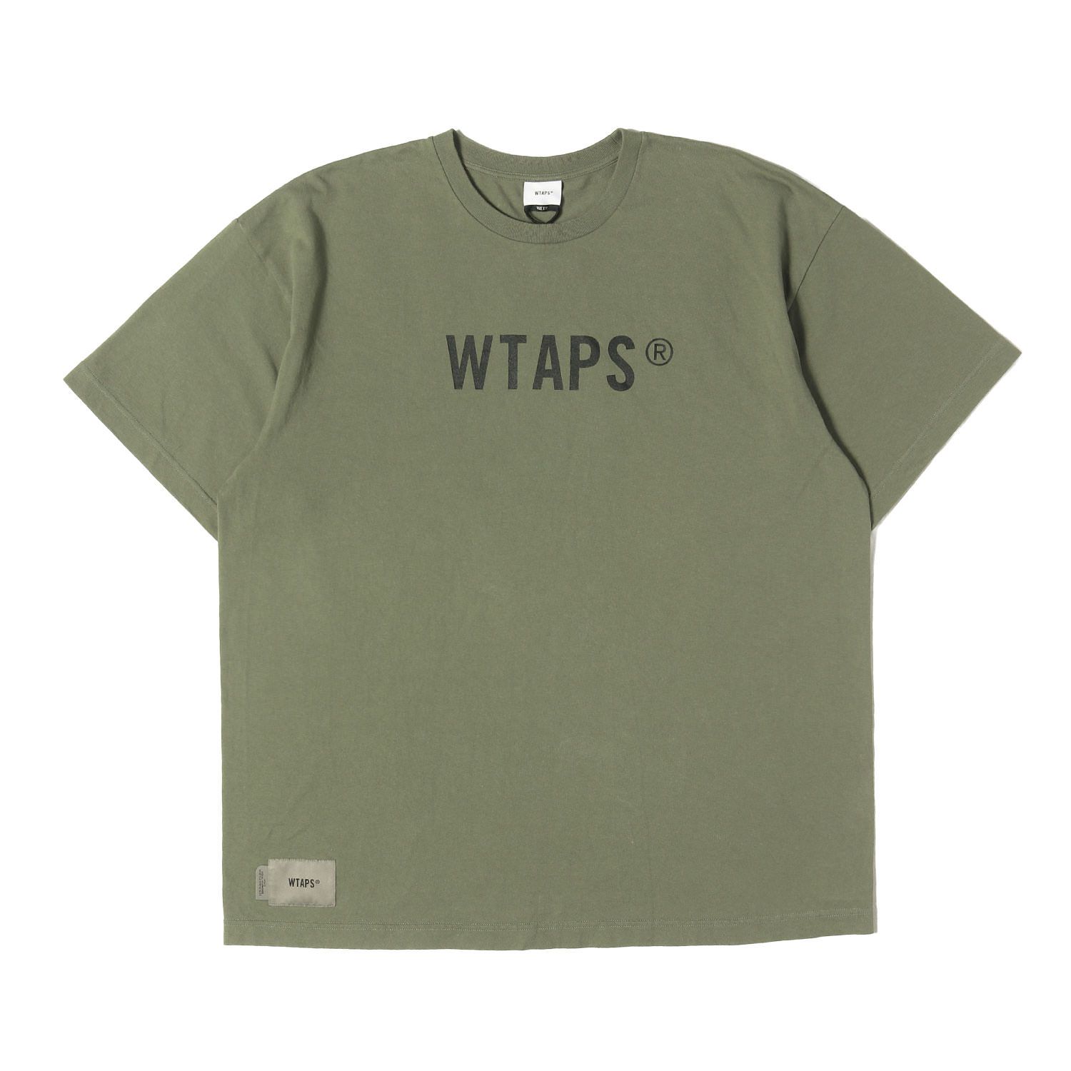 WTAPS ダブルタップス Tシャツ オリーブドラブ サイズ:L 23SS ブランドロゴ クルーネック Tシャツ SIGN / SS / COTTON 日本製 トップス カットソー 半袖【メンズ】【中古】