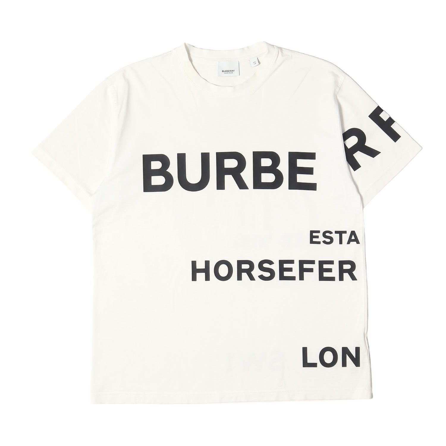 BURBERRY バーバリー Tシャツ ホワイト 白 サイズ:XS リカルド・ティッシ期 21SS ホースフェリーロゴ クルーネック Tシャツ HORSEFER S/S Tee トップス カットソー 半袖【メンズ】【中古】