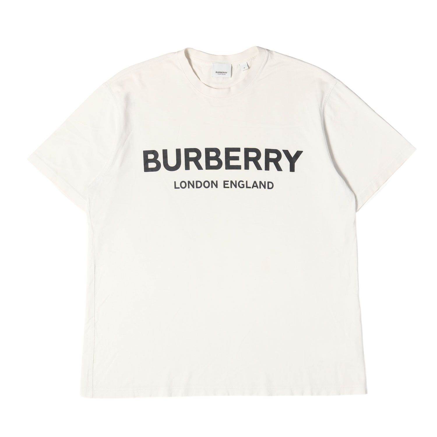 BURBERRY バーバリー Tシャツ ホワイト 白 サイズ:M リカルド・ティッシ期 ブランドロゴ クルーネック Tシャツ 8012560 トップス カットソー 半袖【メンズ】【中古】
