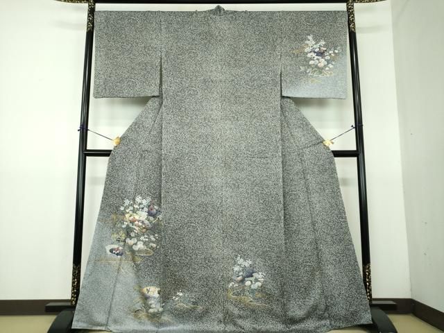 平和屋着物●訪問着　地紙花文　たたき染め　金銀彩　さが美扱い　正絹　逸品　DABG8534ps 38,870円