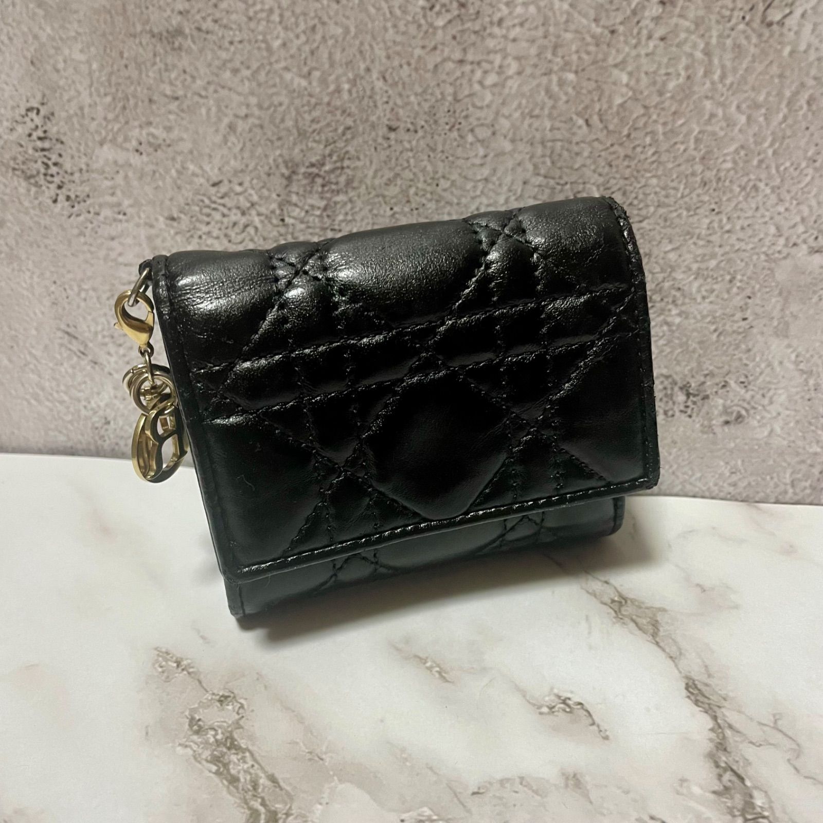 64 Christian Dior 三つ折り財布 ロータスウォレット