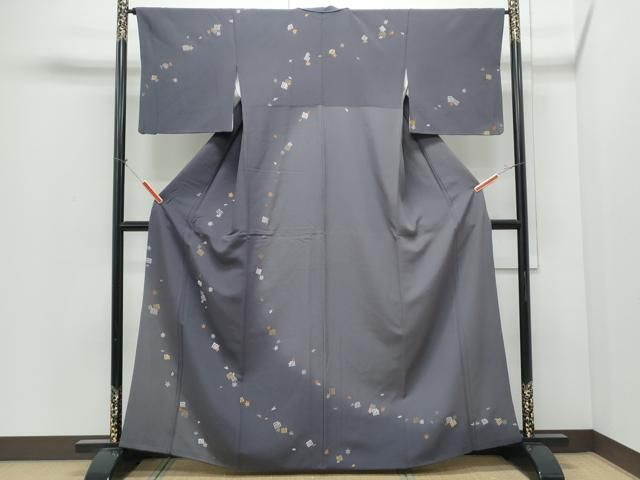 平和屋着物●訪問着　総刺繍　草花文　暈し染め　金糸　正絹　逸品　CABI1353th