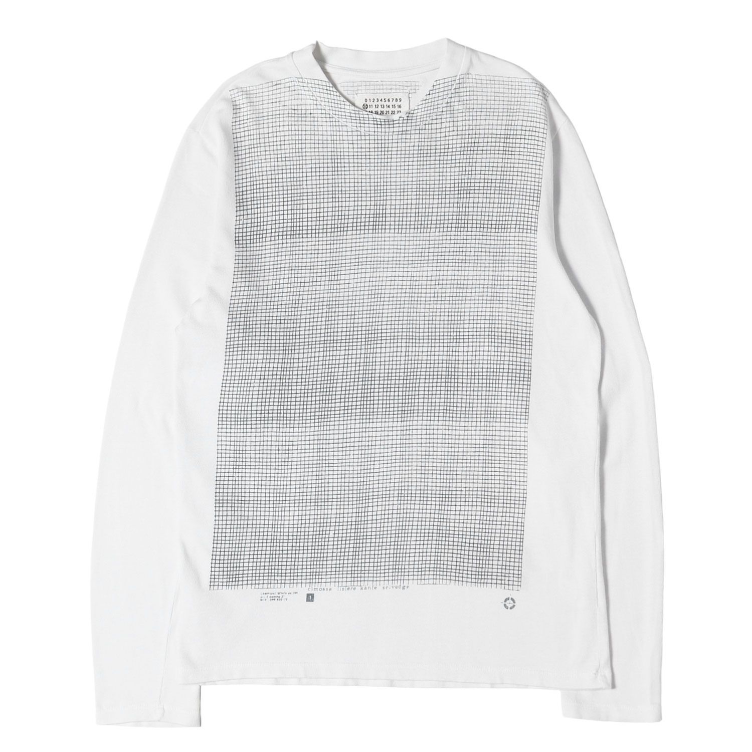 Maison Martin Margiela メゾンマルタンマルジェラ Tシャツ ホワイト 白 サイズ:50 04SS ここのえ期 ジオメトリック グラフィック ロングスリーブ Tシャツ トップス カットソー 長袖【メンズ】【中古】 23,865円