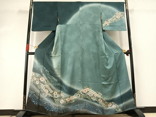 平和屋着物●訪問着　作家物　絞り　辻が花　暈し染め　金通し地　正絹　逸品　AABJ4494fy