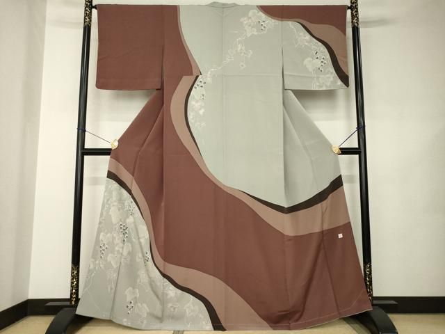平和屋着物●訪問着　作家物　ろうけつ染　葡萄蔦の葉文　正絹　逸品　AABJ8214ck