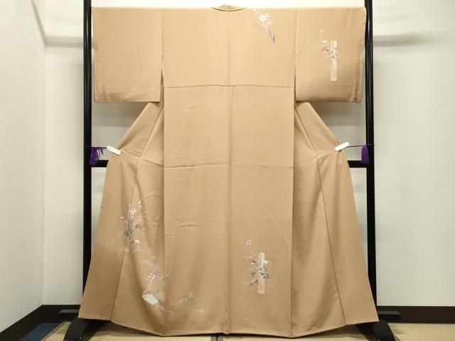 平和屋着物●訪問着　草花文　暈し染め　金彩　正絹　逸品　CABI0597gh