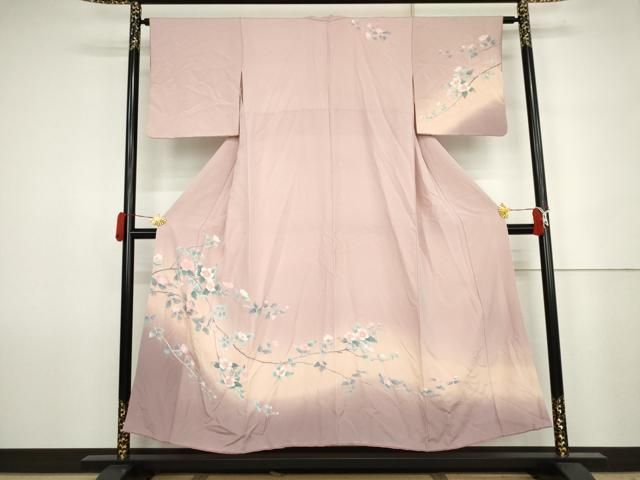 平和屋着物●訪問着　友禅　枝花文　暈し染め　正絹　逸品　AABJ6682cs