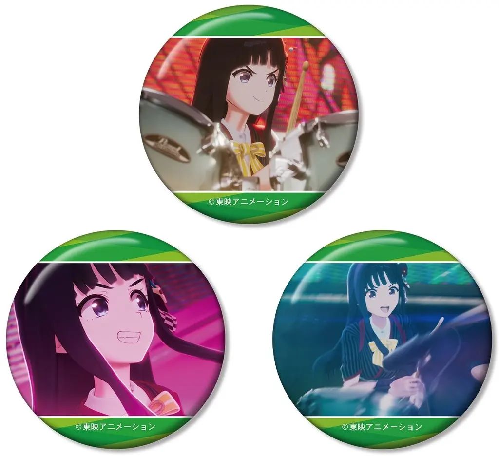 中古】バッジ・ビンズ 安和すばる 場面写缶バッジ3個セット 「ガールズ