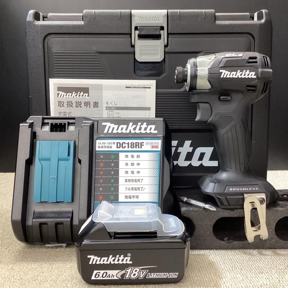 【未使用】makita/マキタ TD173D 18V充電式インパクトドライバ 黒(バッテリー1個+充電器+ケース付)【203】
