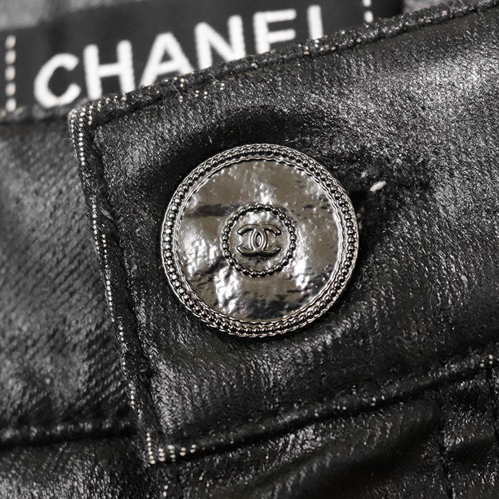 SALE【極美品】CHANEL シャネル メタリックデニムパンツ サイズ 34