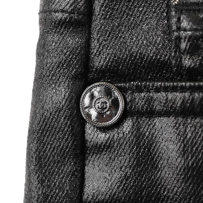 SALE【極美品】CHANEL シャネル メタリックデニムパンツ サイズ 34
