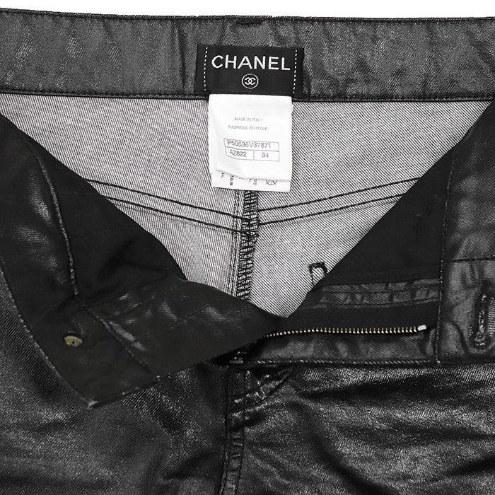 SALE【極美品】CHANEL シャネル メタリックデニムパンツ サイズ 34