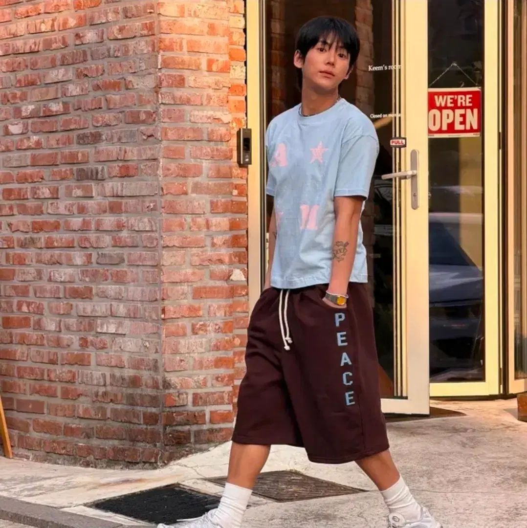 (上下セット) アモウ AMOU バミューダ パンツ スター ハーフ 半袖 Tシャツ