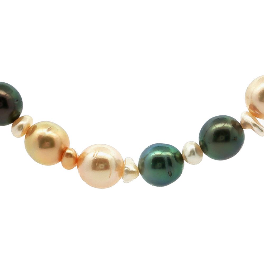 7.8-10.8mm TASAKI PEARL タサキ 田崎真珠 マルチカラー 白蝶真珠 シロチョウ サウスシー ネックレス Silver銀製-76.5g シルバー【♀】【A】【レディース】★■618851【中古】 109,400円