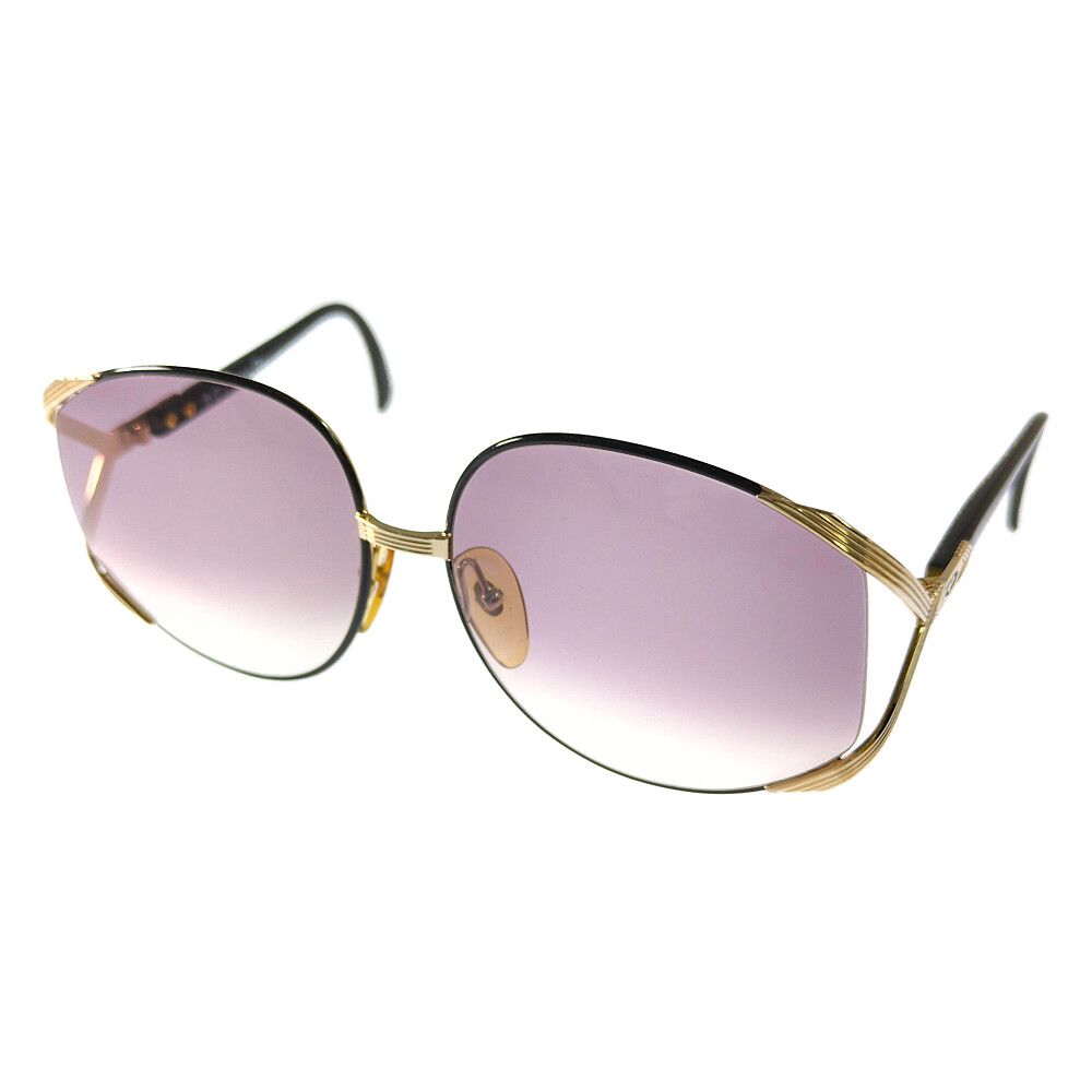 Christian Dior クリスチャンディオール ウェリントンサングラス メガネ ブラック【♀】【A】【レディース】★■619096【中古】