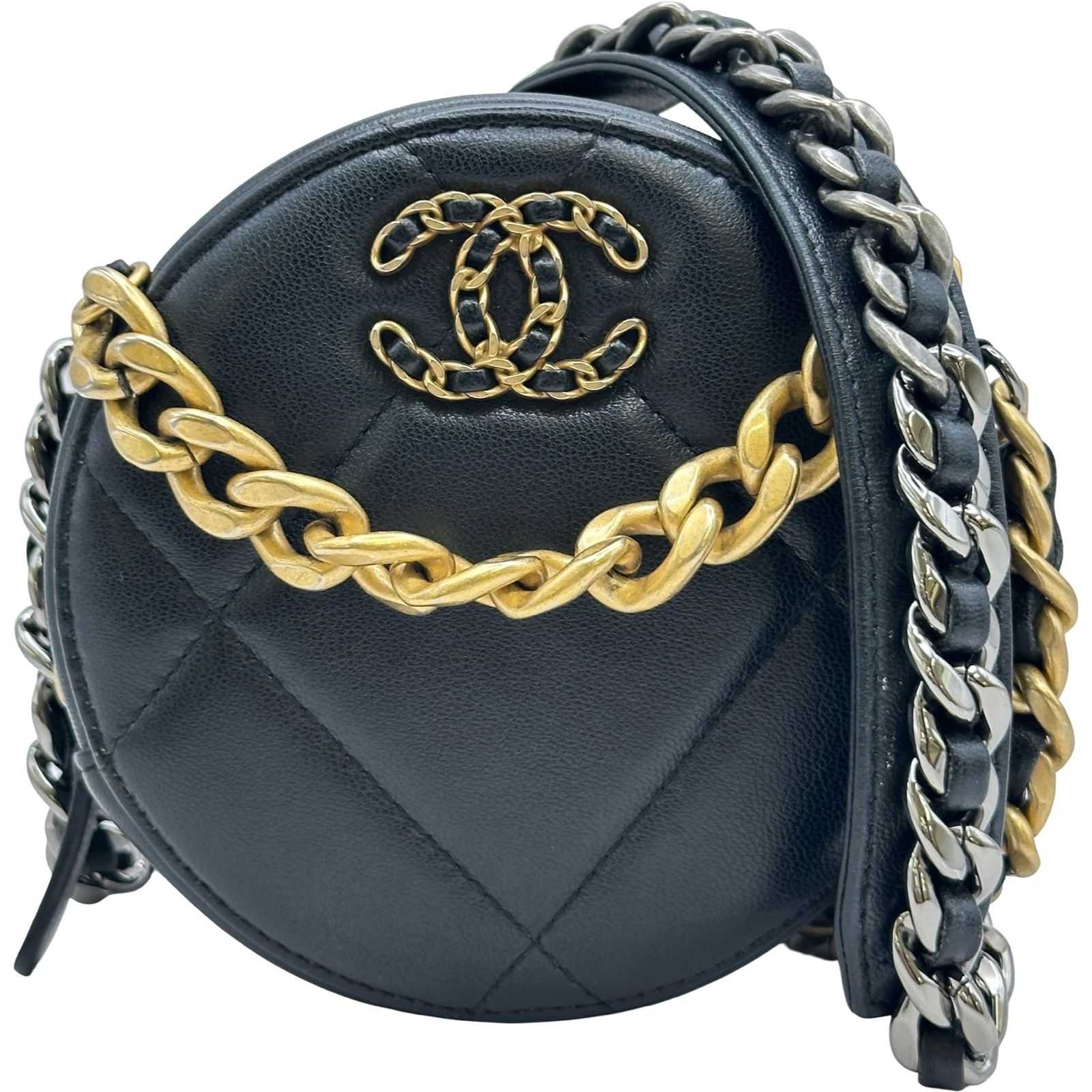 シャネル CHANEL シャネル19 マトラッセ ショルダーバッグ AP0945 31番台 ブラック/シルバー金具/ゴールド金具 ラムスキン レディース ショルダーバッグ