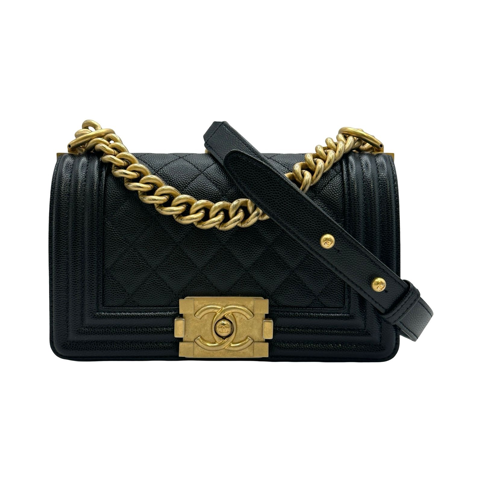 シャネル CHANEL ボーイシャネル20 A67085 29番台 ブラック/ゴールド金具 キャビアスキン レディース ショルダーバッグ