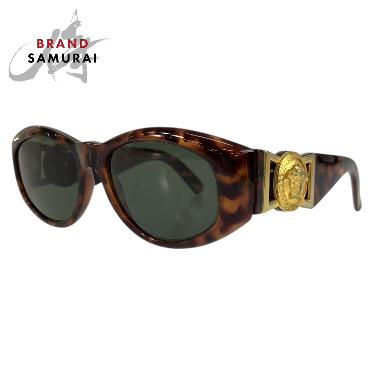 VERSACE ヴェルサーチ メデューサ ブラウン ゴールド プラスチック MOD 424 COL 869 OD サングラス 男女兼用 レディース 602736【中古】