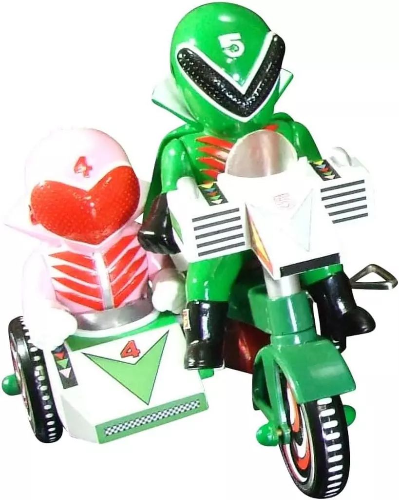 【中古】フィギュア EX三輪車 ミドレンジャー+モモレンジャー Bタイプ 「秘密戦隊ゴレンジャー」 ゼンマイ式三輪車フィギュア