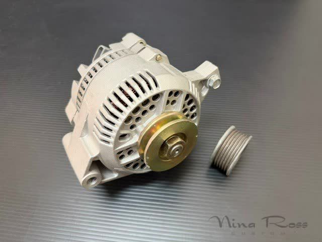 フォード 3G 130AMP ハイアウトプット オルタネーター Vベルト＆サーペン用プーリー付き F150 F250 F350 5.0 5.8 7.5 新品