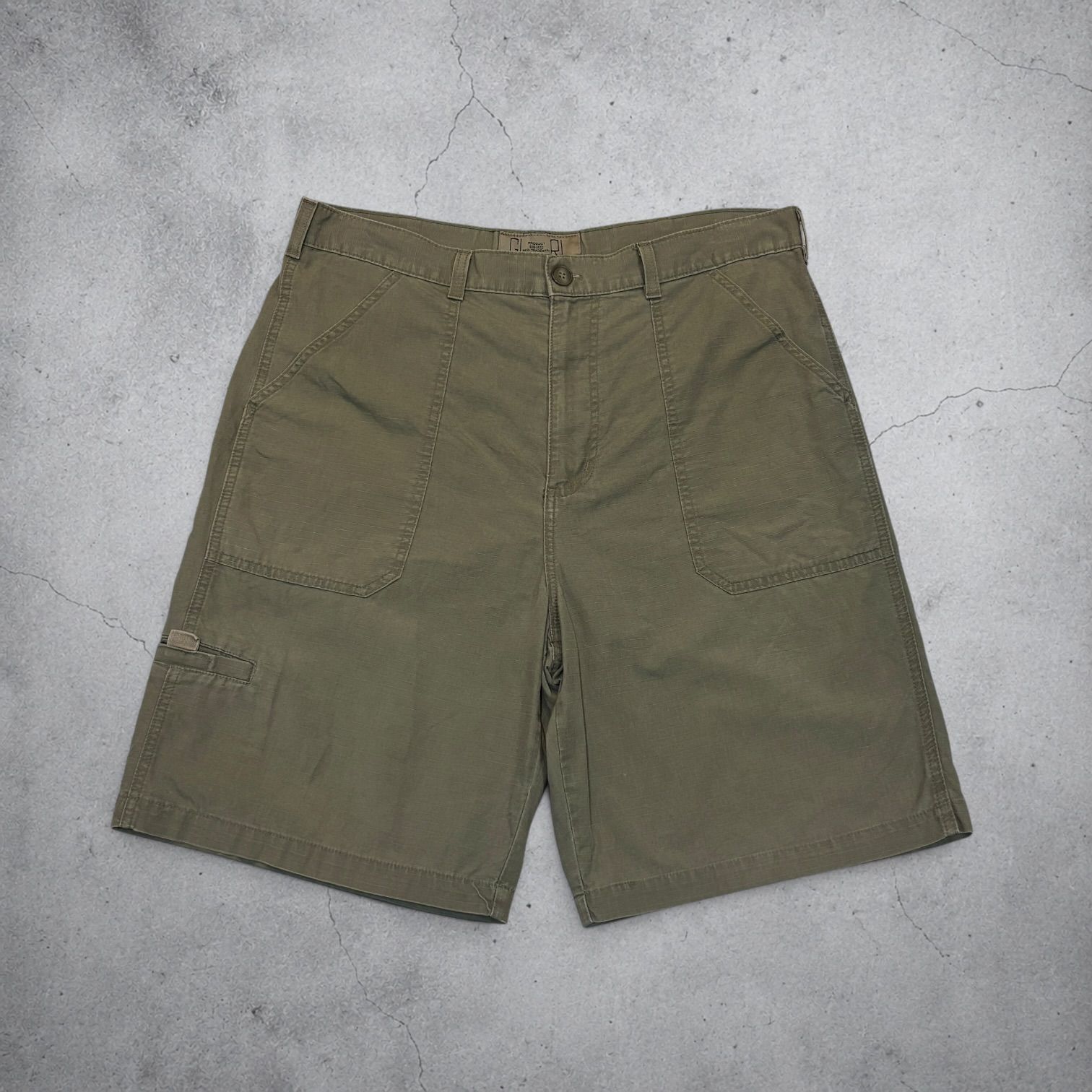 USA製 90s GIRL SKATEBOARD Cotton Shorts W34 Olive ガール オールドスケート コットンショーツ TALONジップ 古着