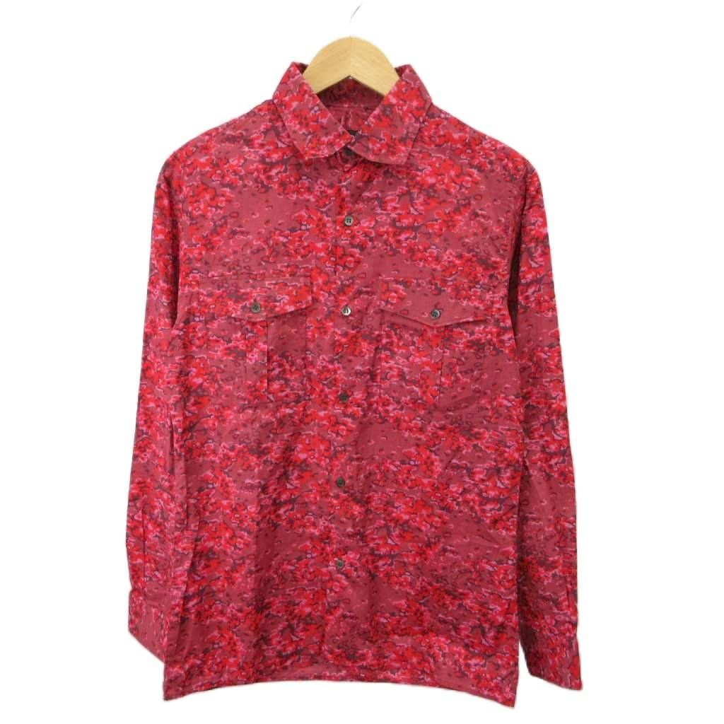 アーペーセー A.P.C. ヴィンテージ 長袖シャツ 1 赤 レッド 総柄 ダブルポケット 長袖 /SH ■GY03