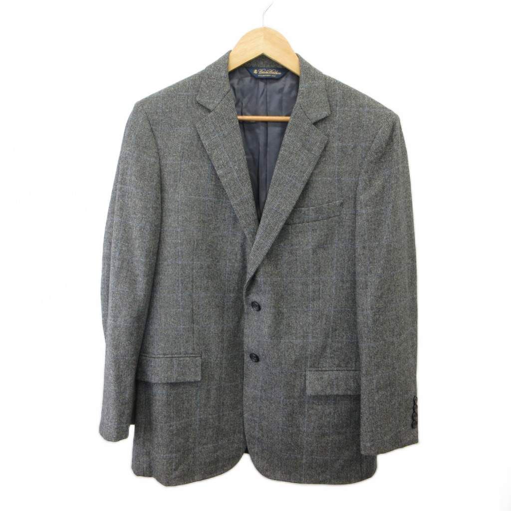 ブルックスブラザーズ BROOKS BROTHERS ウールブレンド ウィンドウペイン 段返り3ボタンジャケットTOKYO model テーラードジャケット 40 グレー チェック柄 ウール 19-16-6401 /RY ■GY03