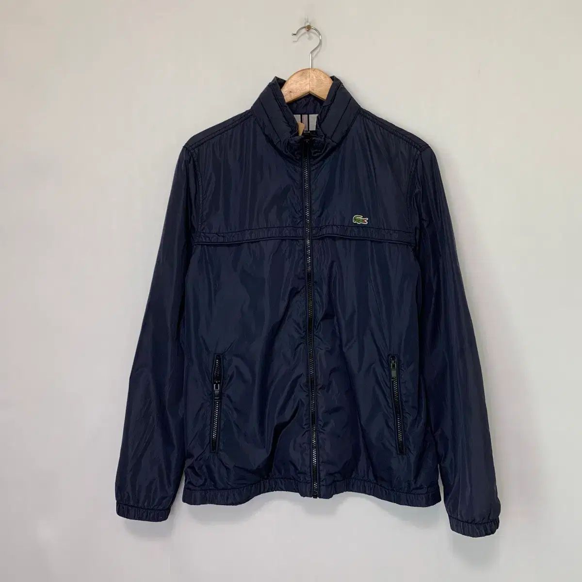 LACOSTE ラコステ ハイネックst ウィンドブレーカー シャカシャカ素材 ジャケット ネイビー 52 メンズ ヴィンテージ アウター