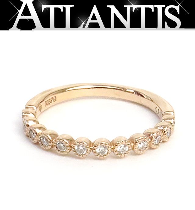【広尾店】 ポンテヴェキオ Ponte Vecchio ダイヤモンド マリッジリング D0.15ct K18PG 9号 約2.3g 【19396】