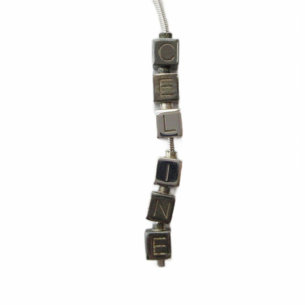 セリーヌ CELINE ヴィンテージ ネックレス アクセサリー ロゴキューブ ワイヤー シルバー色 ■GY18 /MQ