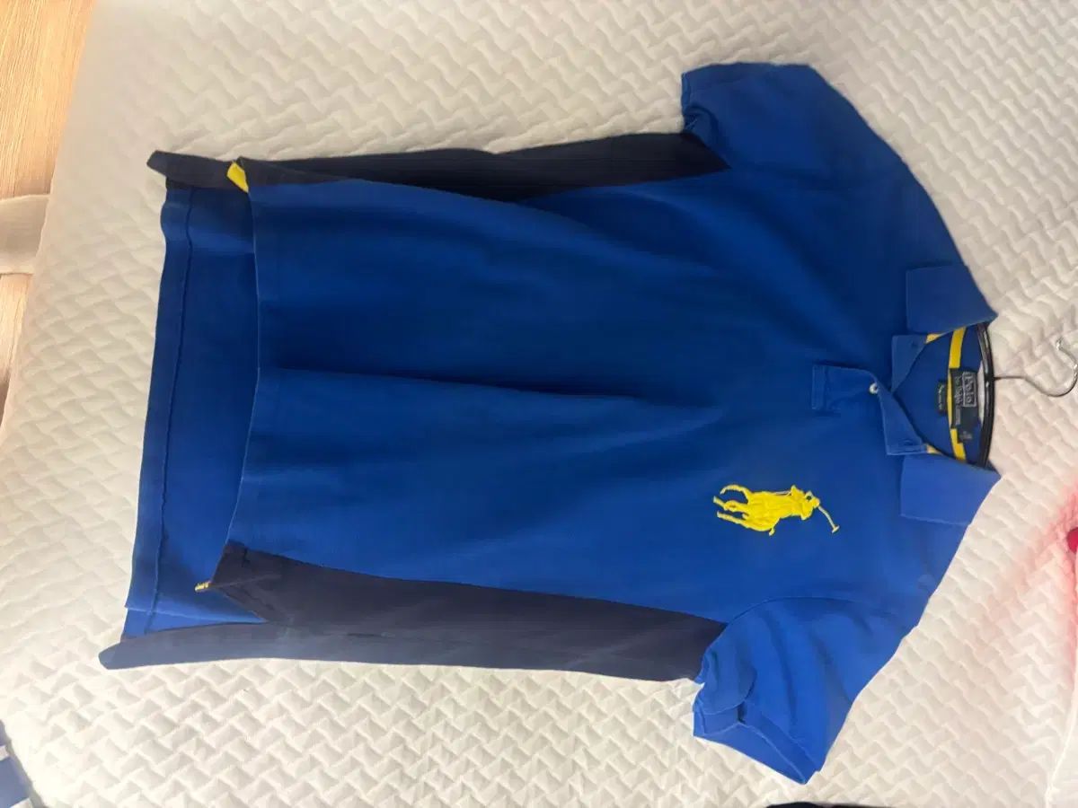 ポロラルフローレン カラーTシャツ ブルー イエロー ビックポニー